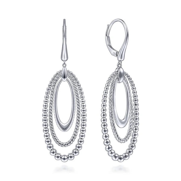 925 Sterling Silver Bujukan and Rope Drop Earrings
