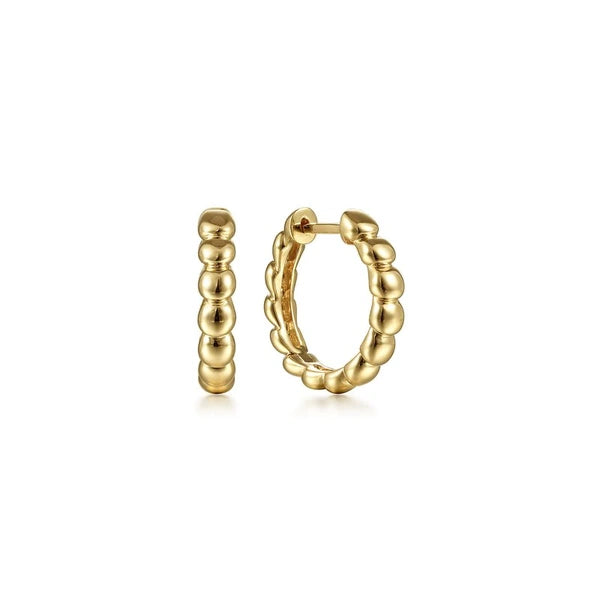 14K Yellow Gold Bujukan Huggie Earrings