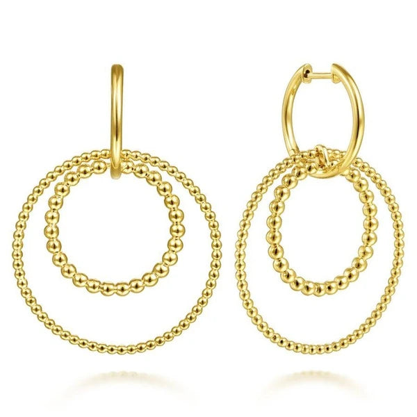 14K Yellow Gold Graduating Circles Bujukan Huggies