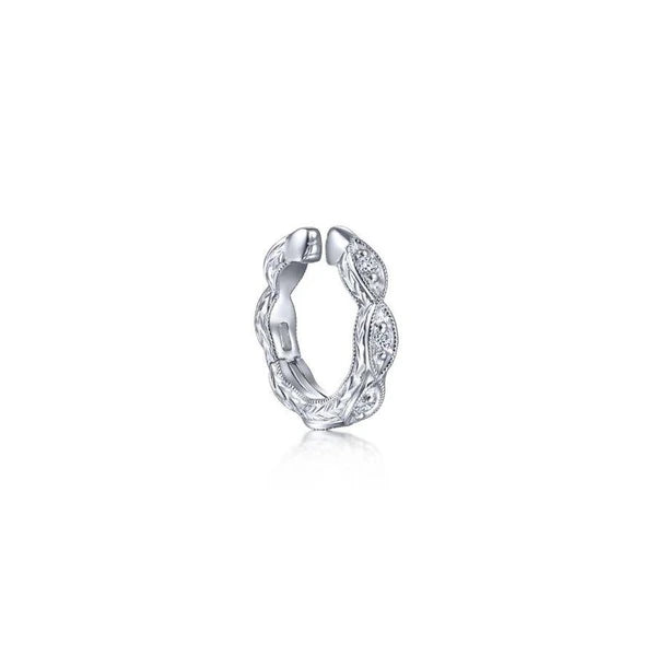 Vintage 14K White Gold 15MM Diamond Earrings