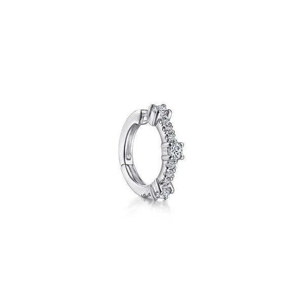14K White Gold 15MM Diamond Earrings