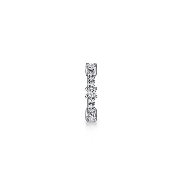 14K White Gold 15MM Diamond Earrings