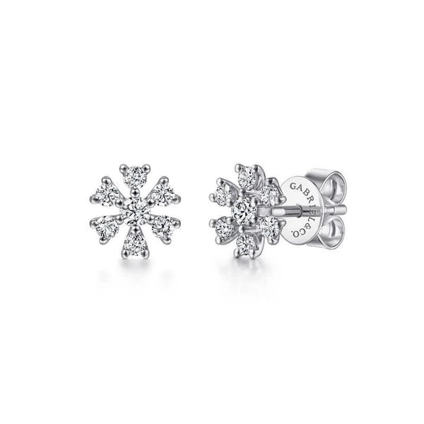 14K White Gold Diamond Earrings