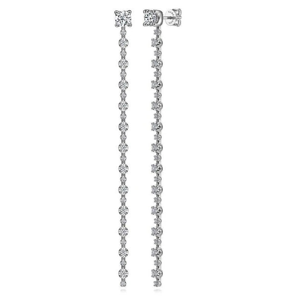 18K White Gold Diamond Drop Earrings