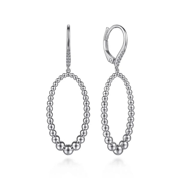925 Sterling Silver Bujukan White Sapphire Drop Earrings