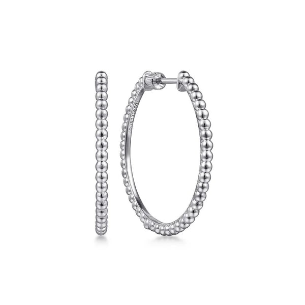 925 Sterling Silver Bujukan 30mm Classic Hoop Earrings
