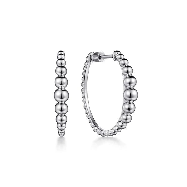 925 Sterling Silver Bujukan 25mm Classic Hoop Earrings