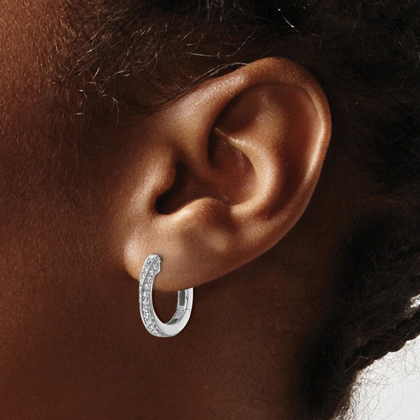 True Origin Lab Grown Diamond Hinged Twisted Hoop Earrings