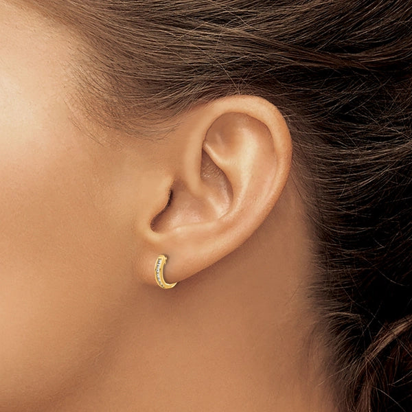 Diamond Hinged Hoop Earrings