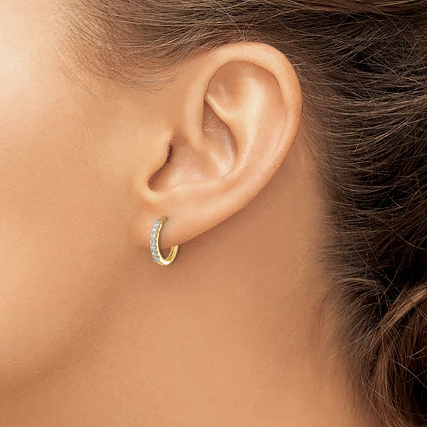 Diamond Hinged Hoop Earrings