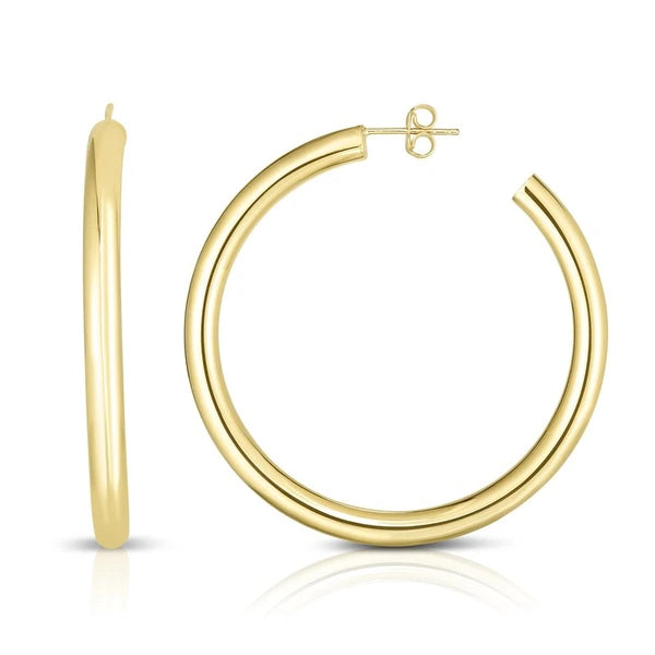 14K Gold 4mm Polished C Hoop Earring