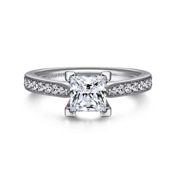 14K White Gold Princess Cut Diamond Engagement Ring