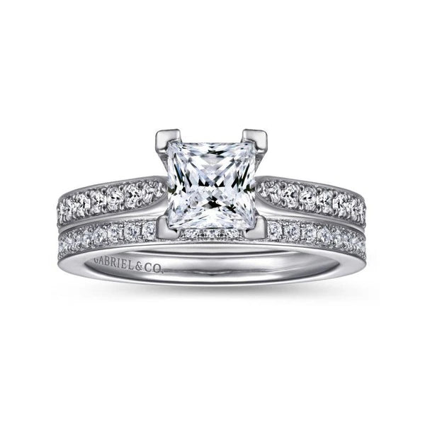 14K White Gold Princess Cut Diamond Engagement Ring