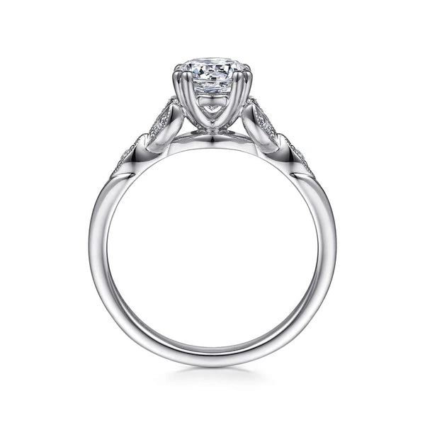 14K White Gold Round Diamond Engagement Ring