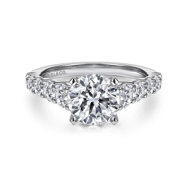 14K White Gold Round Diamond Engagement Ring
