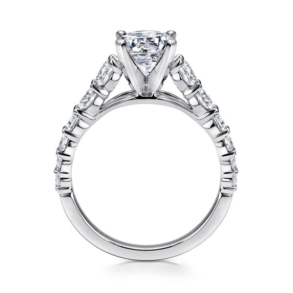 14K White Gold Round Diamond Engagement Ring