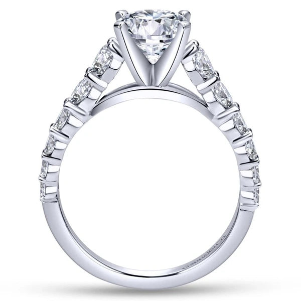14K White Gold Round Diamond Engagement Ring