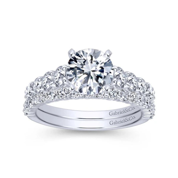 14K White Gold Round Diamond Engagement Ring