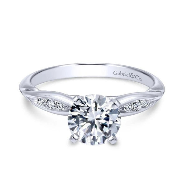 14K White Gold Round Diamond Channel Set Engagement Ring