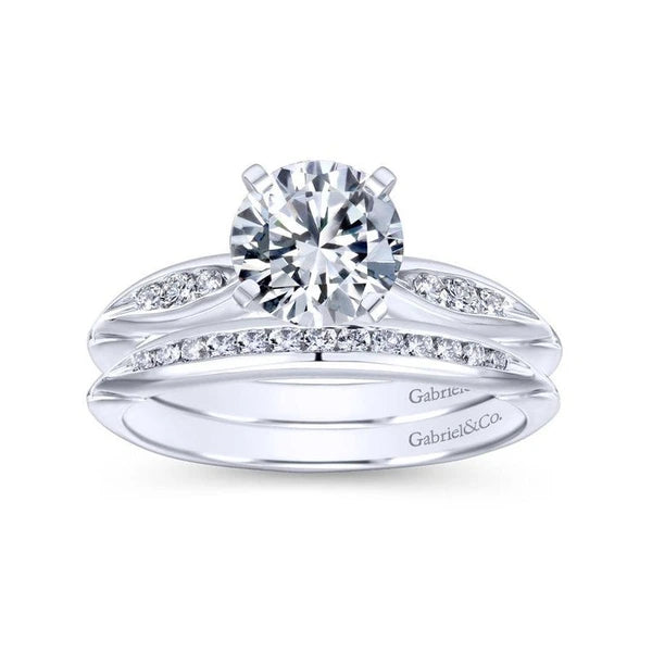 14K White Gold Round Diamond Channel Set Engagement Ring