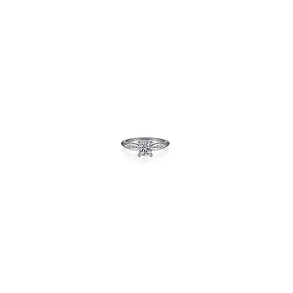 14K White Gold Round Diamond Channel Set Engagement Ring