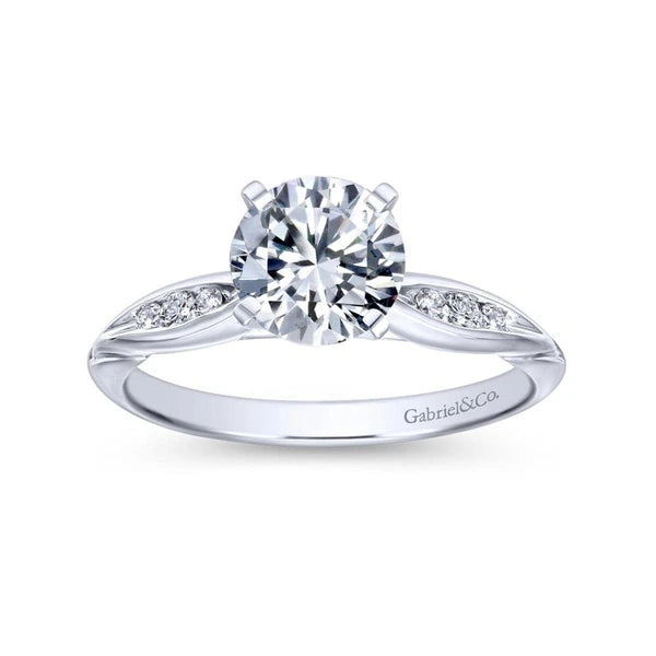14K White Gold Round Diamond Channel Set Engagement Ring