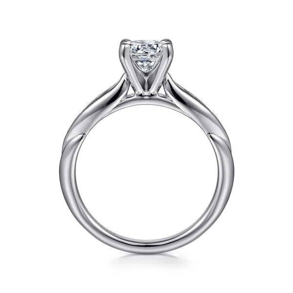 14K White Gold Round Diamond Channel Set Engagement Ring