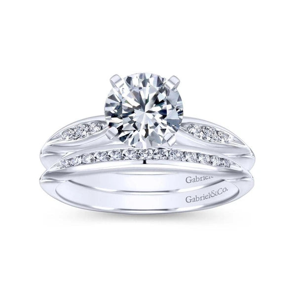14K White Gold Round Diamond Channel Set Engagement Ring
