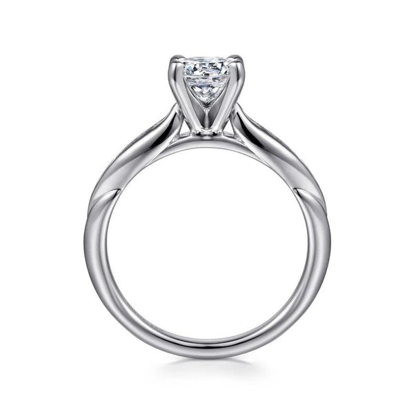 14K White Gold Round Diamond Channel Set Engagement Ring