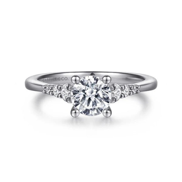14K White Gold Round Diamond Engagement Ring