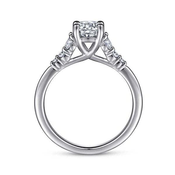 14K White Gold Round Diamond Engagement Ring