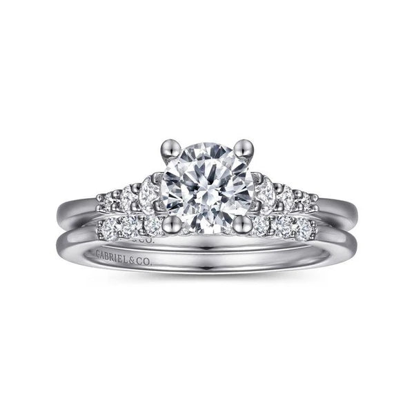 14K White Gold Round Diamond Engagement Ring