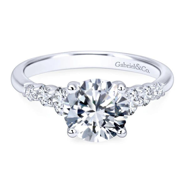 14K White Gold Round Diamond Engagement Ring