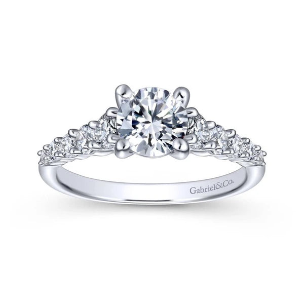 14K White Gold Round Diamond Engagement Ring
