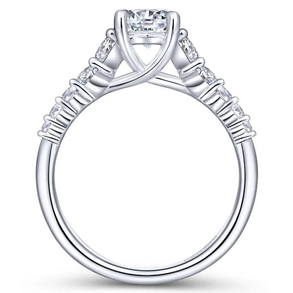 14K White Gold Round Diamond Engagement Ring