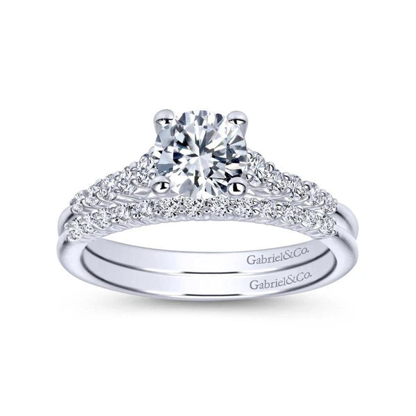 14K White Gold Round Diamond Engagement Ring