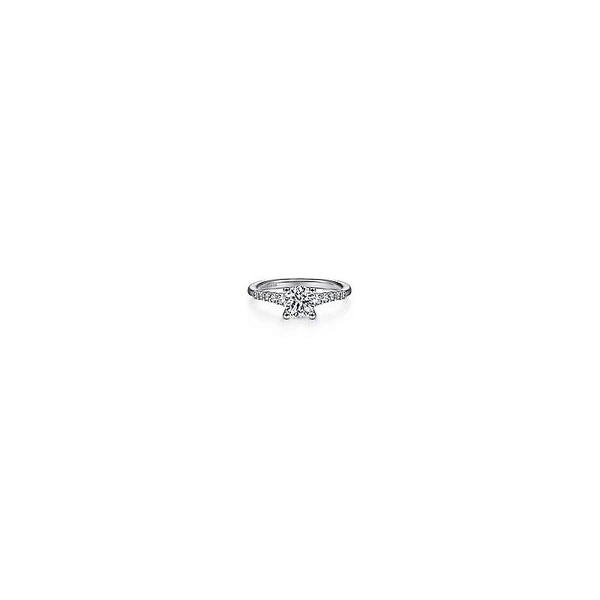 14K White Gold Round Diamond Engagement Ring