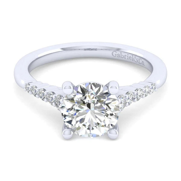 14K White Gold Round Diamond Engagement Ring