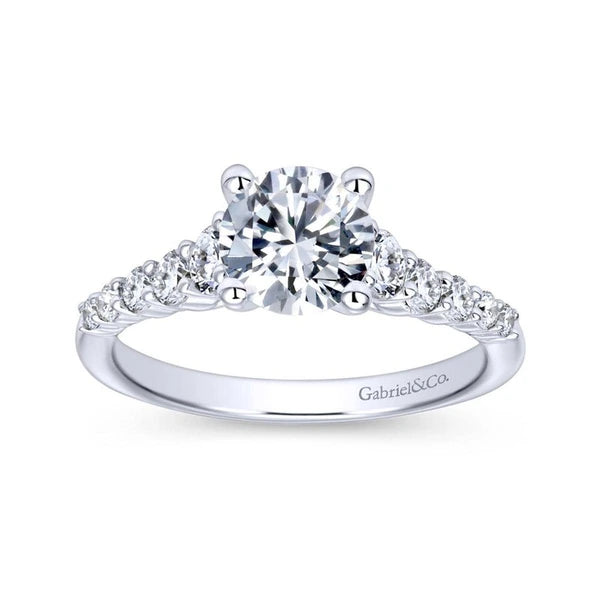 14K White Gold Round Diamond Engagement Ring