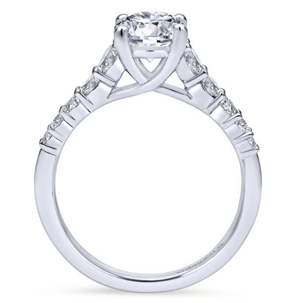 14K White Gold Round Diamond Engagement Ring