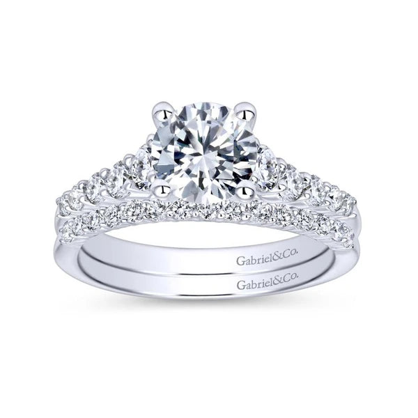 14K White Gold Round Diamond Engagement Ring