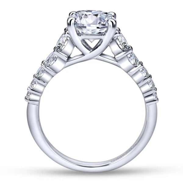 14K White Gold Round Diamond Engagement Ring