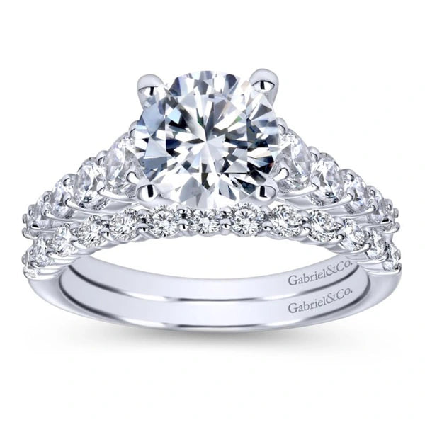 14K White Gold Round Diamond Engagement Ring