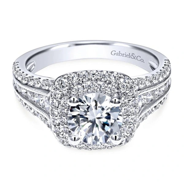 14K White Gold Round Diamond Engagement Ring