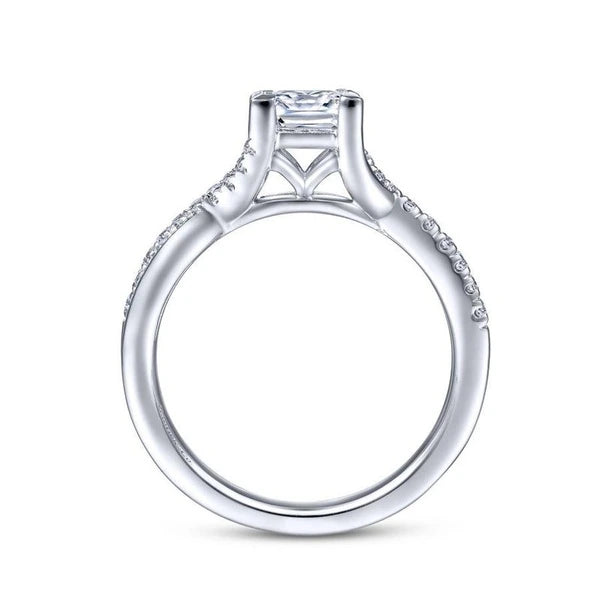 14K White Gold Princess Cut Diamond Engagement Ring