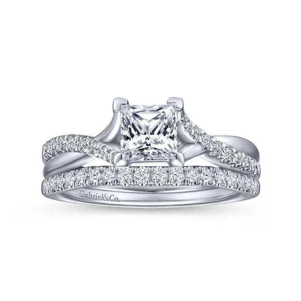 14K White Gold Princess Cut Diamond Engagement Ring