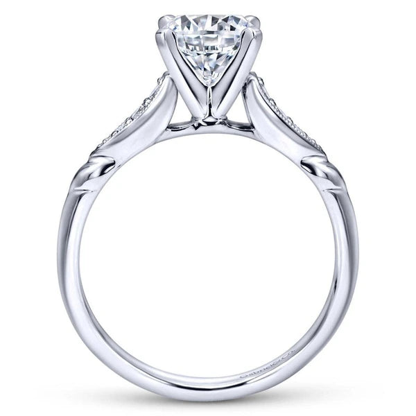 14K White Gold Round Diamond Engagement Ring