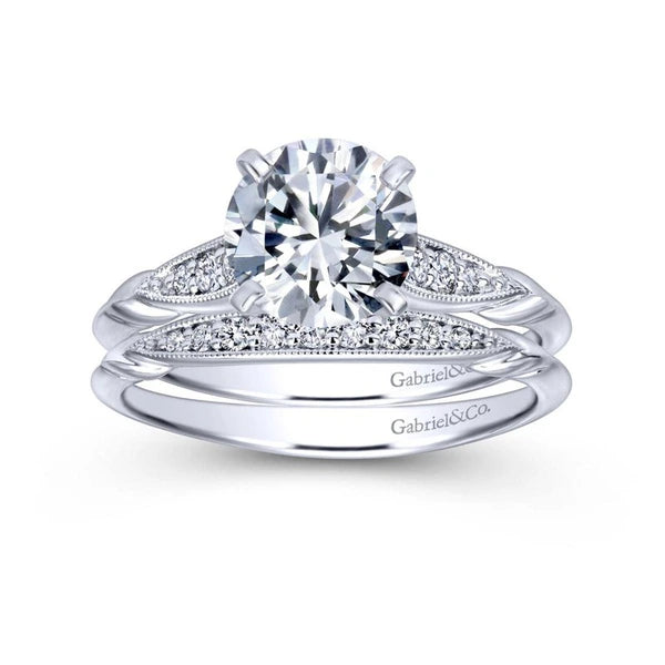 14K White Gold Round Diamond Engagement Ring