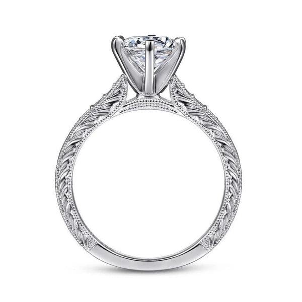 14K White Gold Round Diamond Engagement Ring