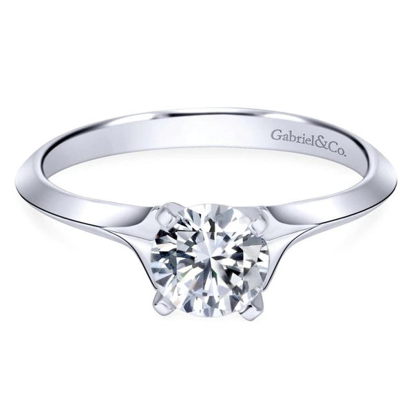 14K White Gold Round Diamond Engagement Ring